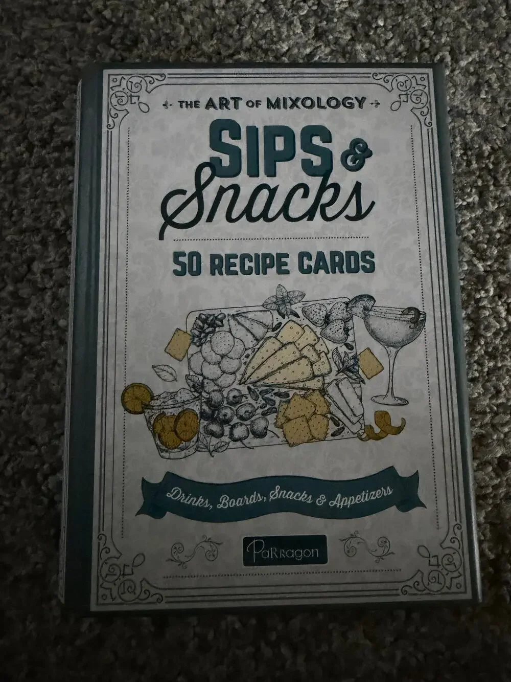 Sips and Snacks boxed recipe cards